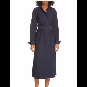 Vince Navy Blue Utility Shirt Dress Button up Collar Size‎ Large